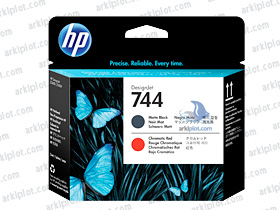 HP Nº744 cabezal negro mate/rojo cromático
