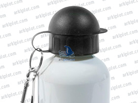Bidón personalizable de aluminio blanco 600ml, con tapon roscado